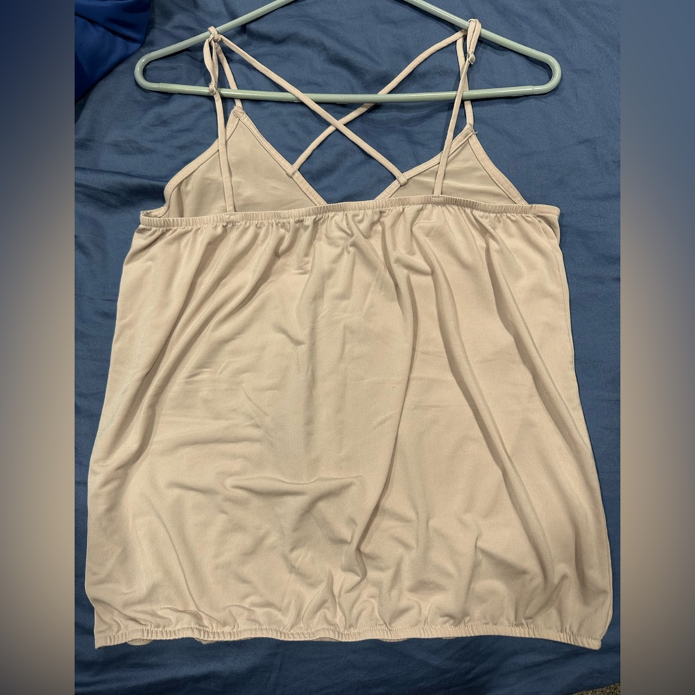 Elegant Beige Spaghetti Strap Top